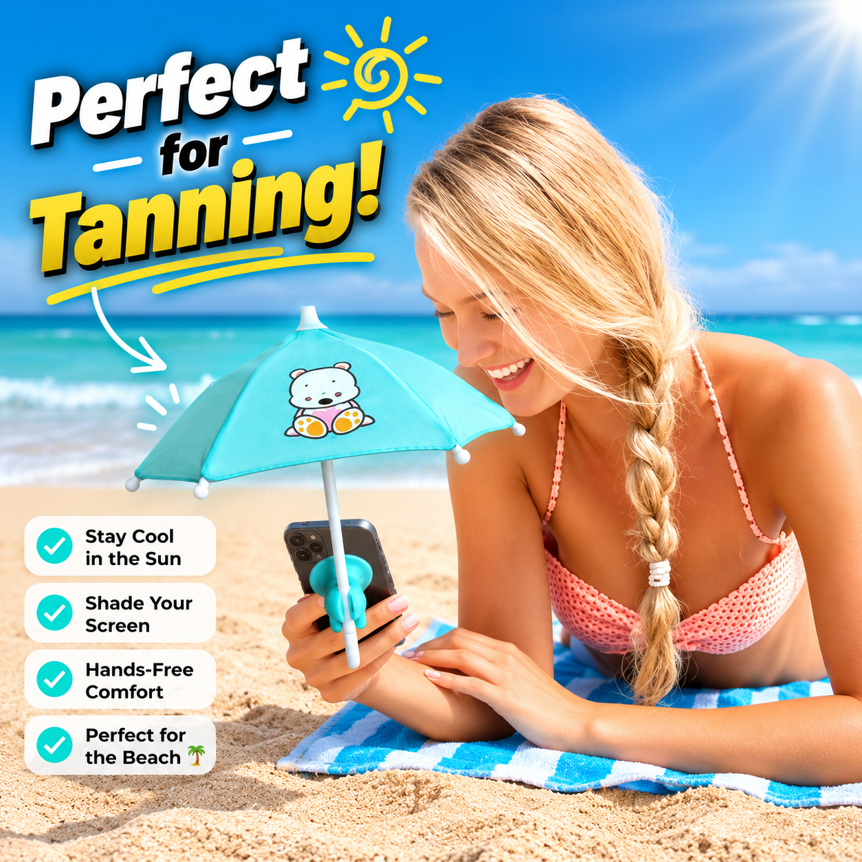Women's Personalized Mobile Phone Holder Shade Umbrella